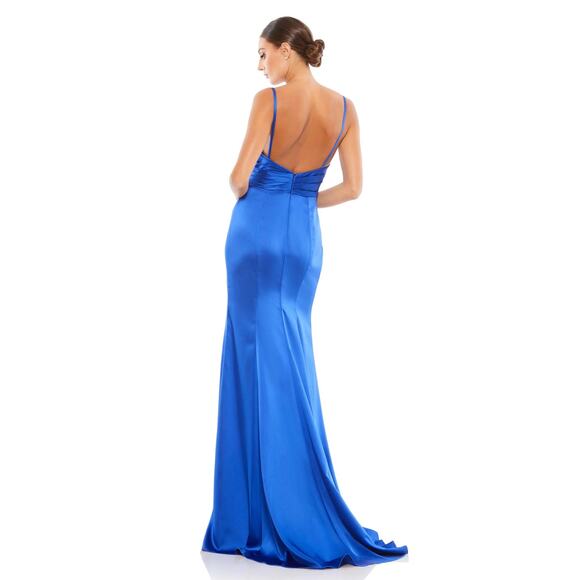 IEENA FOR MAC DUGGAL 26264 Plunging Faux Wrap Sleeveless Evening Gown 14 NEW - Picture 4 of 8
